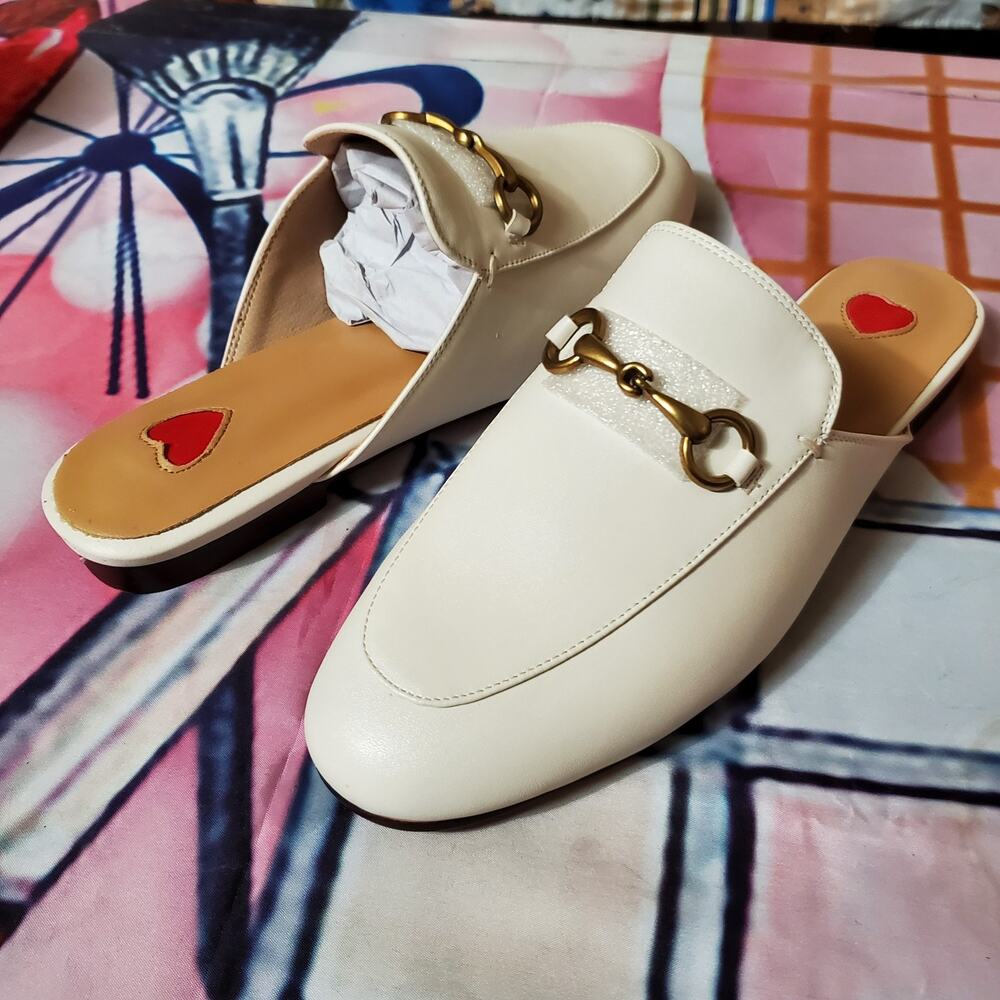 Women Mules Leather Slip On Mule Backless Low Heel Loafers Slide Slippers sz 9 - Picture 12 of 12